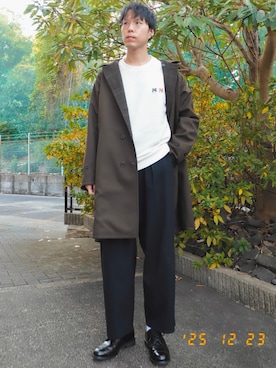 「Maison Kitsune（メゾンキツネ）のアイテム」を使った、けろちゃんさん（メンズ・180cm）の冬コーディネート