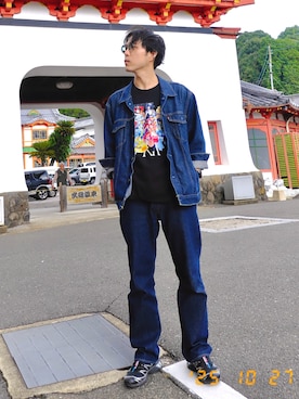 「アイテム（イヤーカフ）」を使った、けろちゃんさん（メンズ・180cm）の秋コーディネート