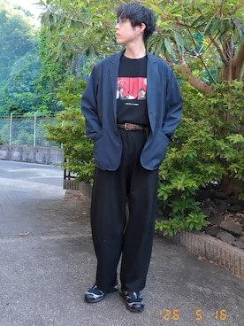 「JINS（ジンズ）のアイテム」を使った、けろちゃんさん（メンズ・180cm）の夏コーディネート