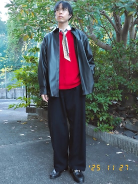 「アイテム（ローファー）」を使った、けろちゃんさん（メンズ・180cm・30代）の冬コーディネート