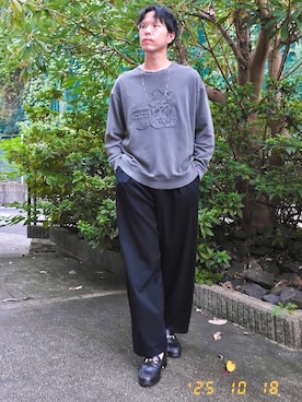 「アイテム（スウェット）」を使った、けろちゃんさん（メンズ・180cm・30代）の秋コーディネート