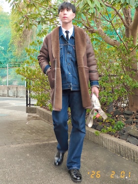 「FENDI（フェンディ）のアイテム」を使った、けろちゃんさん（メンズ・180cm）の冬コーディネート