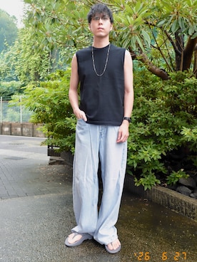 「A.D.S.R.（エーディーエスアール）のアイテム」を使った、けろちゃんさん（メンズ・180cm）の夏コーディネート