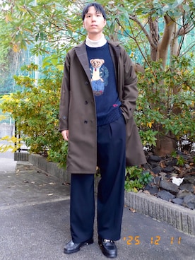 「アイテム（イヤーカフ）」を使った、けろちゃんさん（メンズ・180cm）の冬コーディネート