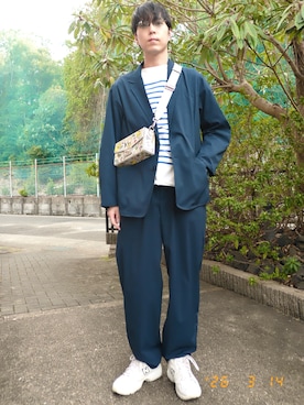 「アイテム（セットアップ）」を使った、けろちゃんさん（メンズ・180cm）の春コーディネート