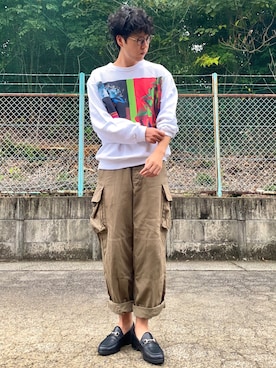 「DRIES VAN NOTEN（ドリスヴァンノッテン）のアイテム（スウェット）」を使った、けろちゃんさん（メンズ・179cm）の秋コーディネート
