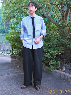 「アイテム（ローファー）」を使った、けろちゃんさん（メンズ・180cm・30代）の冬コーディネート