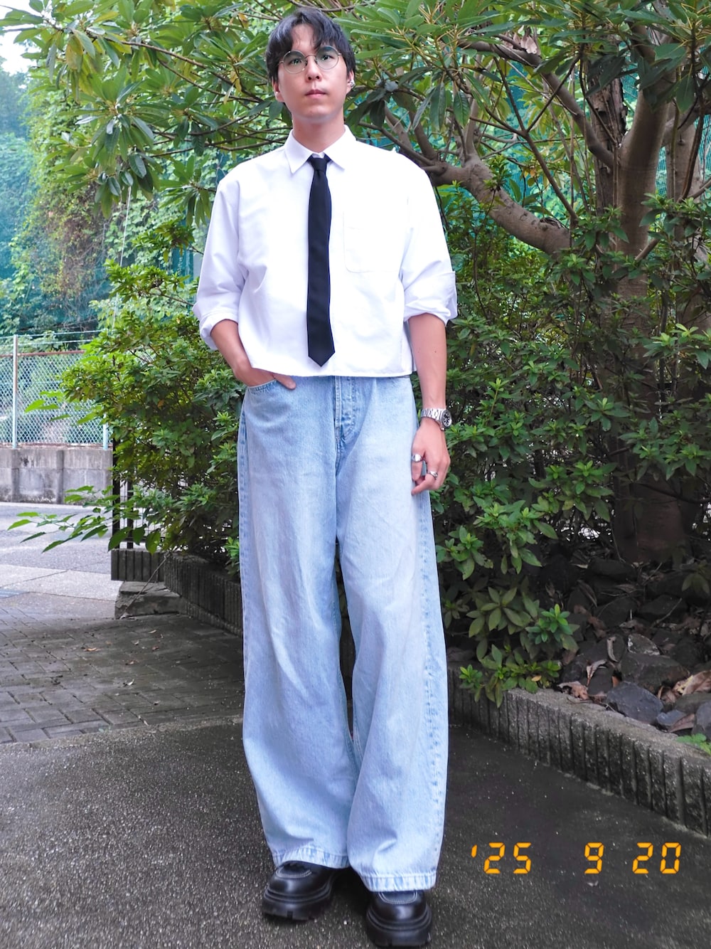 ZARA オーバーダイ バギー デニム パンツ44 - メルカリ ZARAオーバー 