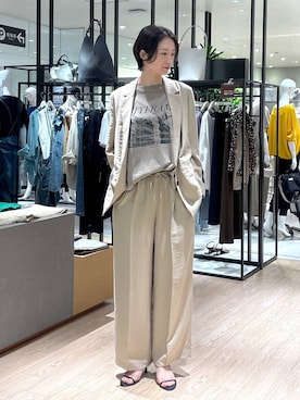 「アイテム（テーラードジャケット）」を使った、Makiさん（レディース・173cm）の夏コーディネート
