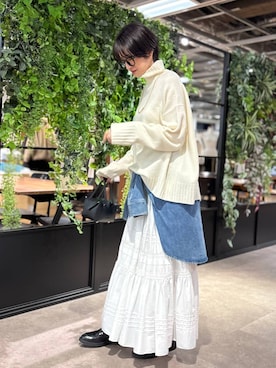 「アイテム（ニット/セーター）」を使った、Makiさん（レディース・173cm・30代）の秋コーディネート