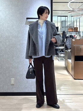 「BARNYARDSTORM（バンヤードストーム）のBARNYARDSTORM / ウォームストレッチチノパンツ / マシンウォッシャブル（チノパンツ）」を使った、Makiさん（レディース・173cm）の秋コーディネート