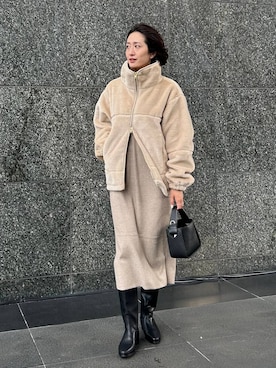 「UNIVERSAL OVERALL（ユニバーサルオーバーオール）のアイテム（ブルゾン）」を使った、Makiさん（レディース・173cm）の秋コーディネート