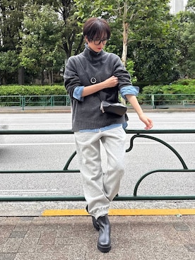 「アイテム（スウェットパンツ）」を使った、Makiさん（レディース・173cm・30代）の秋コーディネート