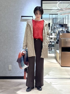 「アイテム（チノパンツ）」を使った、Makiさん（レディース・173cm・30代）の冬コーディネート