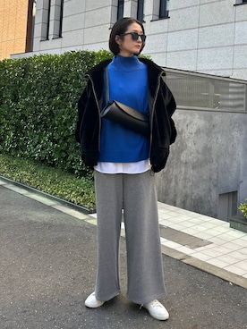 「UNIVERSAL OVERALL（ユニバーサルオーバーオール）のアイテム（ブルゾン）」を使った、Makiさん（レディース・173cm）の冬コーディネート