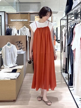 「PLAKTON（プラクトン）のアイテム」を使った、Makiさん（レディース・173cm）の夏コーディネート