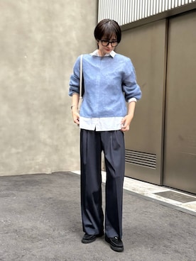 「アイテム（バングル/リストバンド）」を使った、Makiさん（レディース・173cm）の秋コーディネート