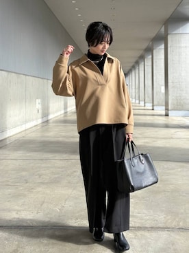 「Beau're（ヴュレ）のアイテム（バッグ）」を使った、Makiさん（レディース・173cm）の冬コーディネート