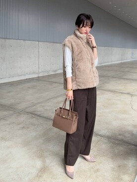 「アイテム（バングル/リストバンド）」を使った、Makiさん（レディース・173cm・30代）の秋コーディネート