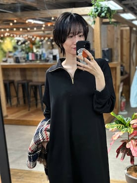 「アイテム（スリッポン）」を使った、Makiさん（レディース・173cm）の冬コーディネート