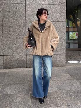 「アイテム（ブルゾン）」を使った、Makiさん（レディース・173cm）の秋コーディネート