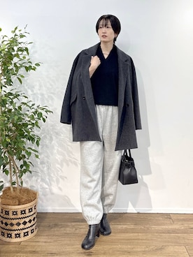 「アイテム（ピーコート）」を使った、Makiさん（レディース・173cm）の秋コーディネート