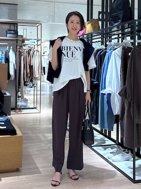 「アイテム（スラックス）」を使った、Makiさん（レディース・173cm・30代）の夏コーディネート