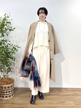 「アイテム（チェスターコート）」を使った、Makiさん（レディース・173cm・30代）の秋コーディネート