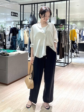「アイテム（ボストンバッグ）」を使った、Makiさん（レディース・173cm）の夏コーディネート