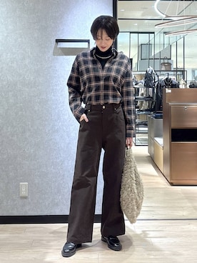 「BARNYARDSTORM（バンヤードストーム）のBARNYARDSTORM / ウォームストレッチチノパンツ / マシンウォッシャブル（チノパンツ）」を使った、Makiさん（レディース・173cm）の秋コーディネート