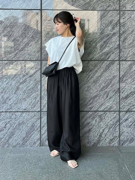 「URBAN RESEARCH ROSSO WOMEN（アーバンリサーチ　ロッソ）のブライトツイルイージーパンツ（その他パンツ）」を使った、HIRANOさん（レディース・150cm）の夏コーディネート