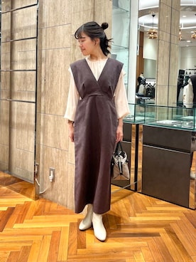 「URBAN RESEARCH ROSSO WOMEN（アーバンリサーチ　ロッソ）のアイテム（ジャンパースカート）」を使った、HIRANOさん（レディース・150cm）の秋コーディネート