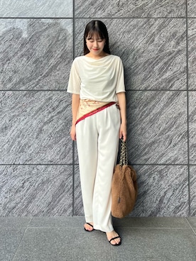 「アイテム（バンダナ/スカーフ）」を使った、HIRANOさん（レディース・150cm）の夏コーディネート