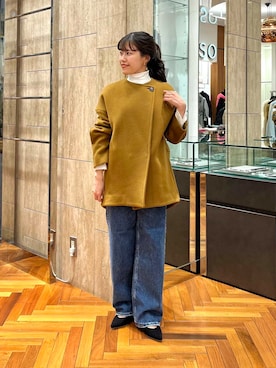 「アイテム（ノーカラーコート）」を使った、HIRANOさん（レディース・150cm）の秋コーディネート