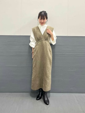 「URBAN RESEARCH ROSSO WOMEN（アーバンリサーチ　ロッソ）のアイテム（ジャンパースカート）」を使った、HIRANOさん（レディース・150cm）の秋コーディネート