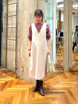 「URBAN RESEARCH ROSSO WOMEN（アーバンリサーチ　ロッソ）のアイテム（ジャンパースカート）」を使った、HIRANOさん（レディース・150cm）の秋コーディネート