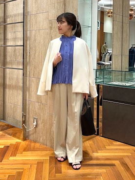 「newarrival」｜「アイテム（ノーカラージャケット）」を使った、HIRANOさん（レディース・150cm）の冬コーディネート