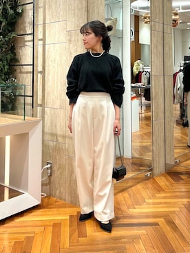 「冬の差し色コーデ」｜「アイテム（バッグ）」を使った、HIRANOさん（レディース・150cm）の冬コーディネート