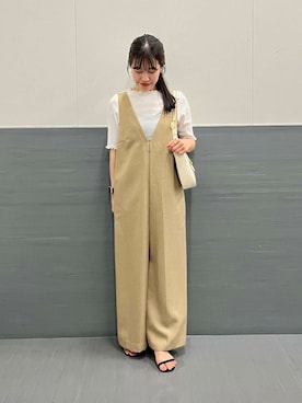 「アイテム（オールインワン・サロペット、ベージュ系）」を使った、HIRANOさん（レディース・150cm）の夏コーディネート