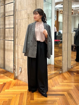 「URBAN RESEARCH ROSSO WOMEN（アーバンリサーチ　ロッソ）のウォッシャブルイージータックパンツ（その他パンツ）」を使った、HIRANOさん（レディース・150cm）の秋コーディネート