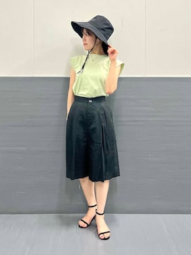 「帰省コーデ」｜「アイテム（帽子）」を使った、HIRANOさん（レディース・150cm）の夏コーディネート