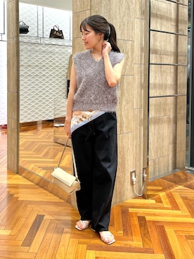 「アイテム（バンダナ/スカーフ）」を使った、HIRANOさん（レディース・150cm）の秋コーディネート