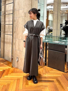「GIANNI CHIARINI（ジャンニ キアリーニ）のアイテム（ハンドバッグ）」を使った、HIRANOさん（レディース・150cm）の秋コーディネート