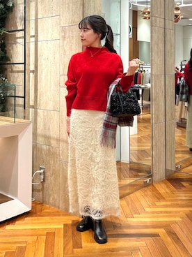 「GIANNI CHIARINI（ジャンニ キアリーニ）のアイテム（ハンドバッグ）」を使った、HIRANOさん（レディース・150cm）の冬コーディネート