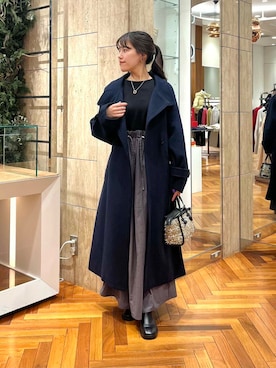 「GIANNI CHIARINI（ジャンニ キアリーニ）のアイテム（ハンドバッグ）」を使った、HIRANOさん（レディース・150cm）の冬コーディネート
