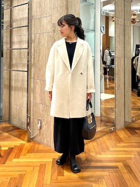 「アイテム（チェスターコート）」を使った、HIRANOさん（レディース・150cm）の秋コーディネート