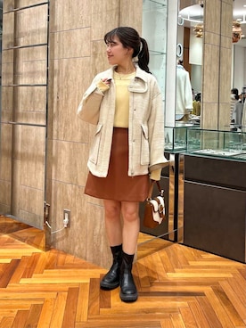 「URBAN RESEARCH ROSSO WOMEN（アーバンリサーチ　ロッソ）のアイテム（ブルゾン）」を使った、HIRANOさん（レディース・150cm）の冬コーディネート