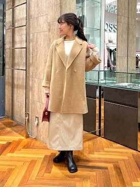 「アイテム（チェスターコート）」を使った、HIRANOさん（レディース・150cm）の秋コーディネート