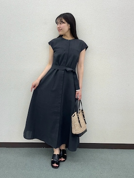 「URBAN RESEARCH ROSSO(アーバンリサーチロッソ)の『UR TECH DRYLUXE』ポケットデザインワンピース(ワンピース、グレー系)」を使った、HIRANOさん(レディース・152cm)の夏コーディネート