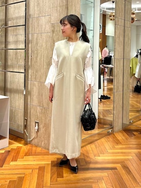 「GIANNI CHIARINI（ジャンニ キアリーニ）のアイテム（ハンドバッグ）」を使った、HIRANOさん（レディース・150cm）の冬コーディネート